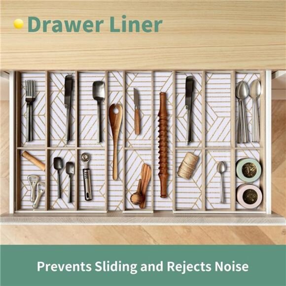 Shelf Liners for Kitchen Cabinets 12in x 20FT, Non Adhesive Cabinet Liner Strong - Picture 4 of 7